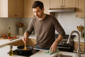 Chi pulisce mentre cucina ha questi 9 tratti di personalità secondo la psicologia